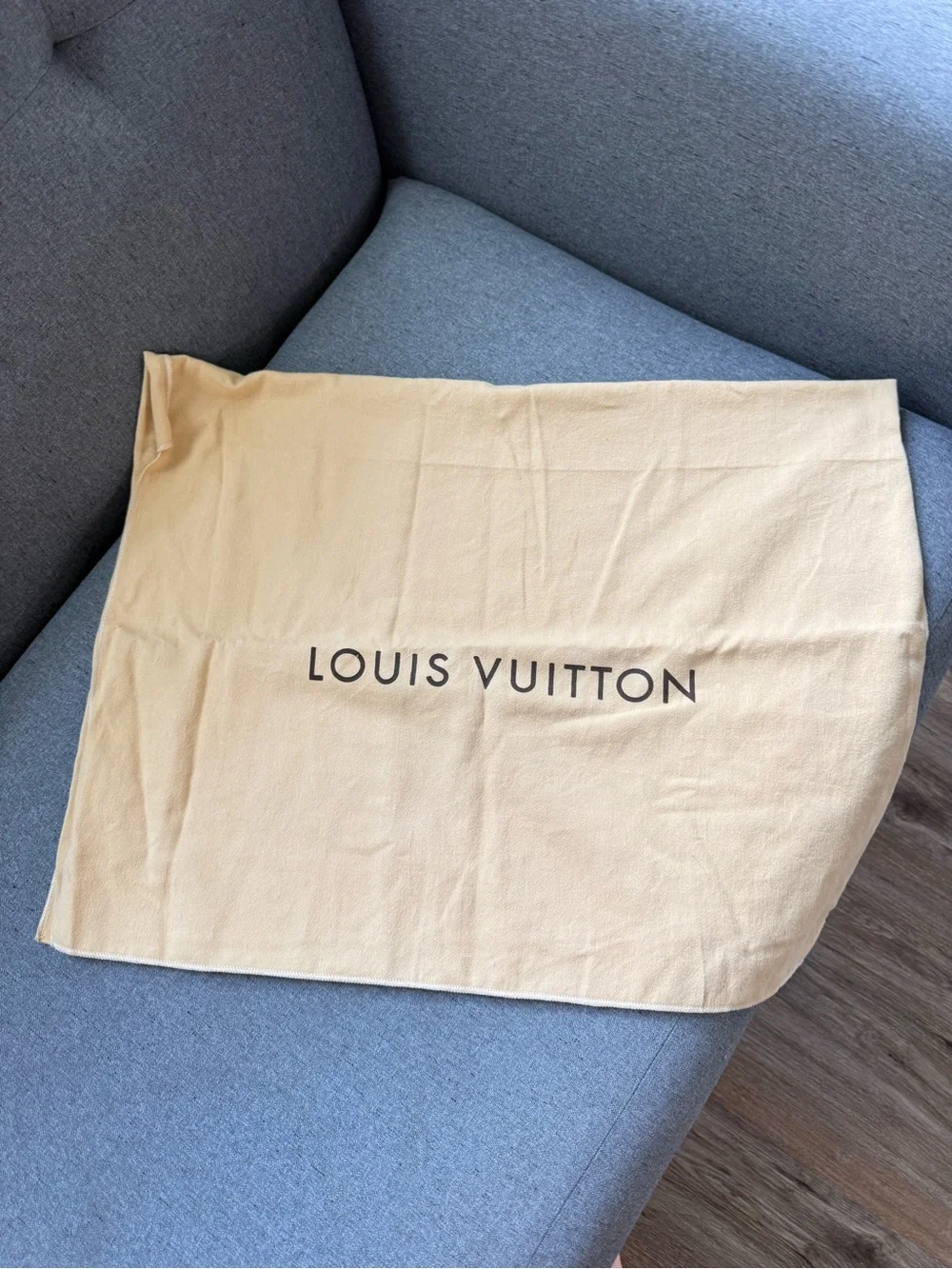 Authentic Louis Vuitton Large Dust Bag Beige Cotton Storage Bag 25x21